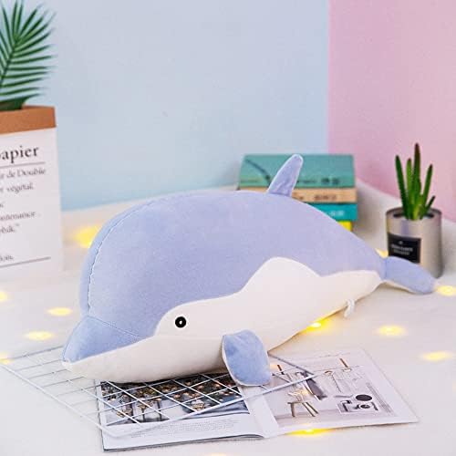 OVKGL 35 См Креативна Мека Скъпа Голяма Синя Кукла Делфин Скъпа Мека Модерна Играчка Плюшен Аквариум Кукла е Подарък на Морското Животно Голяма Възглавница Делфин Въз