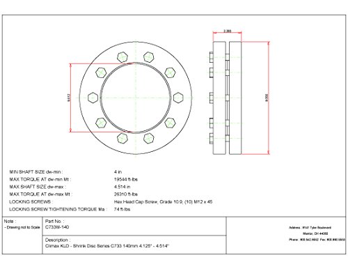 Термоусадочный диск Climax Metals C733M-140 Стандартно изпълнение, Стоманена с оцинкованными външни пръстени, Диаметър на