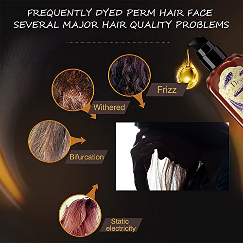 DISAAR Beauty Серум за коса Срещу резба 2в1 Мека Формула Подхранва, Възстановява, Защитава цвета, Възстановява повредената коса, 120 мл /4,23 течни унции (24-каратово злато и лу?