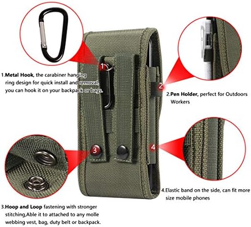 Универсална чанта MOLLE 4,0-5,3 инча, Калъф-Кобур за мобилен телефон, Найлонова чанта за носене на телефона за iPhone SE