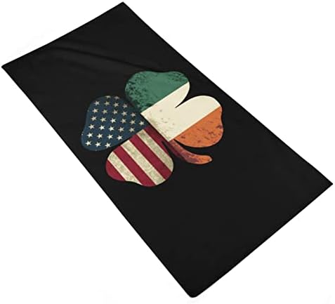 Ретро Ирландски Американски Флаг, Кърпа с Трилистником, 28,7 х 13,8, Кърпички За Лице От най-добрите Влакна, Высокоабсорбирующие