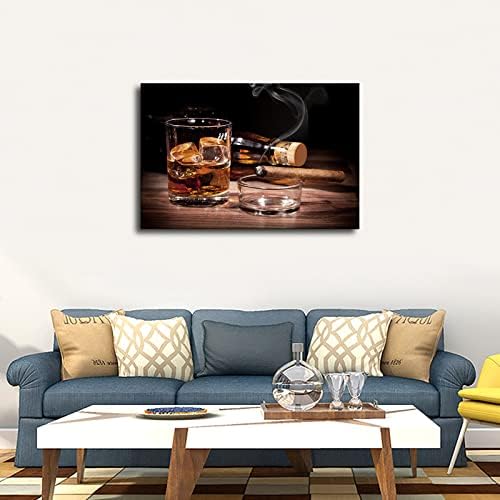 Плакат от Пура и чаша за уиски и Стенни Художествена Картина с Принтом Модерен Дом Плакат За Спални (Без рамка, 16 × 24 инча)
