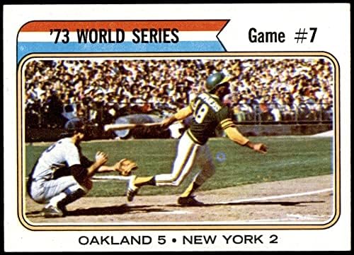 1974 Topps 478 1973 Световните серии - Игра 7 Джери Пещера /Bert Кампанерис Окланд/ Ню Йорк Атлетикс/ Метс (Бейзболна