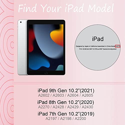 Калъф за iPad 9th/8th /7th поколение, Калъф от изкуствена кожа Feams iPad Case 10.2 2020 2021 2019, флип-надолу делото-поставка с автоматично активиране/изключване на iPad 9th /8th /7th поколение