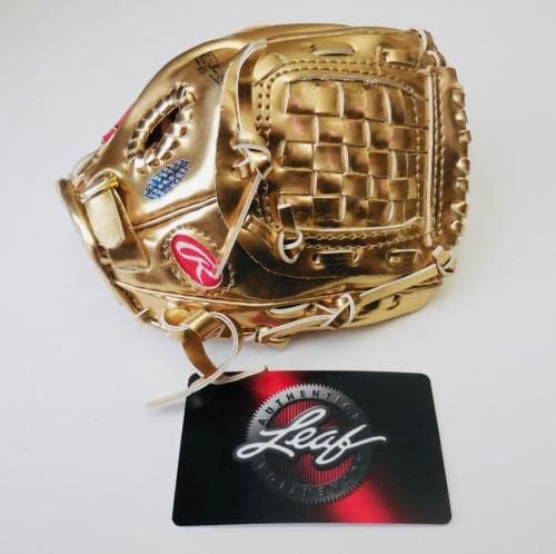 Медал за заслуги в мини-златната ръкавица с автограф Рей Ордонес (Ню Йорк Метс) - Leaf Coa! - Ръкавици MLB с автограф