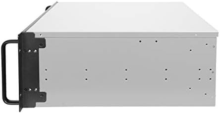От страна на сървъра на корпуса SilverStone Technology RM41-H08 4U rack mount с отделение 5 x 3.5, с възможност за гореща замяна и 3 x 5,25 отделения с USB 3.1 Gen 1 RM41-H08-x