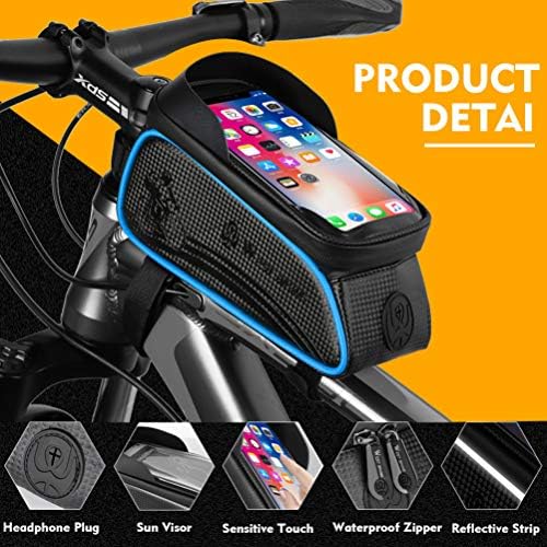 ПРЕНОСИМА 6-Инчовата Чанта за Колоездене телефон За Предната част на Рамката, Водоустойчива Чанта За Закрепване на Велосипед телефон,