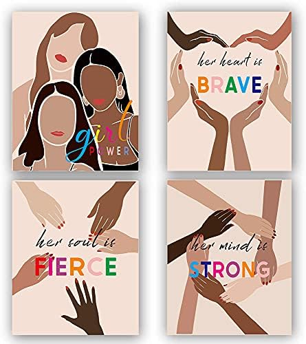 Плакат TANXM Girl Power Момичета, Вдъхновяваща феминистка художествена печат, Изкуството на феминисткото равенство, Феминистский Плакати с цитати, идеален за декорация н