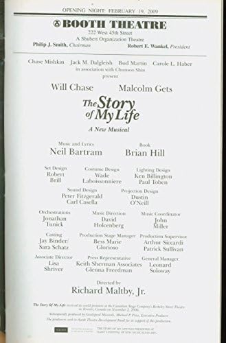 Историята на моя живот, Плакат на премиерата на Бродуейския флопа + Уил Чейс, Малкълм Гетс, Алекс Майзус, Остин Маккиннис