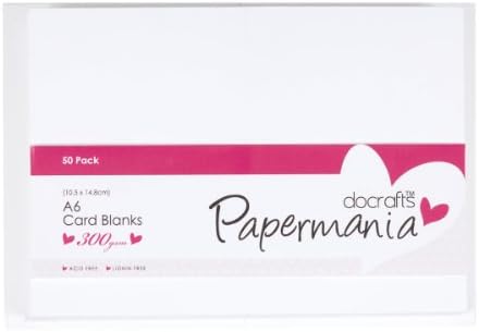 пощенски картички/Пликове docrafts Papermania A6, Бели, 50 броя в опаковка