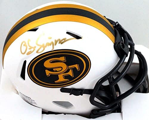Мини-каска ДЖЕЙ Симпсън с автограф от San Francisco 49ers Lunar Speed Mini - JSA W * Gold - Мини-Каски NFL с автограф