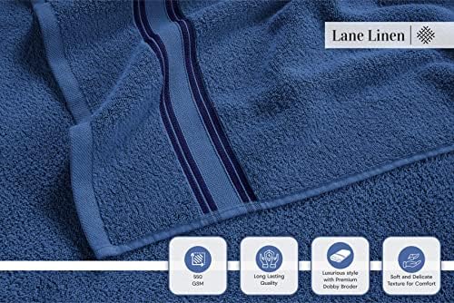 Комплект Луксозни хавлиени кърпи LANE LINEN - Комплект от 6 теми, Хавлиени Кърпи от памук, без усукване, бързо съхнещи Кърпи за душата,