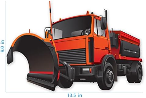 Стикер за стена StikArt с възможност за преместване на Портокал снегоуборочного камион за зимна поддръжка (9 инча в 14 инча Ш)