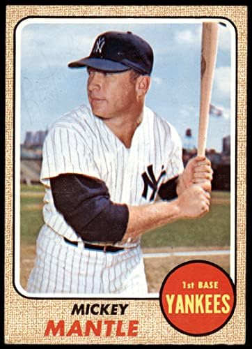 1968 Topps # 280 Мики Мэнтл Ню Йорк Янкис (Бейзболна картичка) СПРАВЕДЛИВИ Янкис