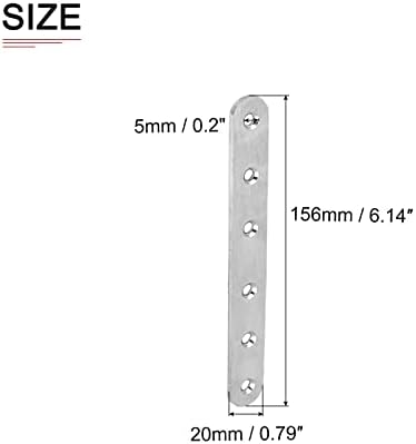 DTGN 156x20x3 мм (ДхШхТ) Плоска Директен задържане плоча -2 опаковане - Подходящи за ремонт на мебели - Монтаж на плоча от неръждаема стомана