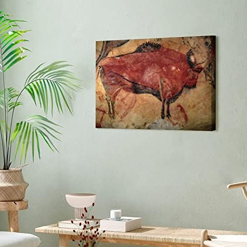 Абстрактен Плакат на Бизони в пещери Альтамиры, Реколта Плакати, постери с животни, Стенни Артистични Щампи върху Платното