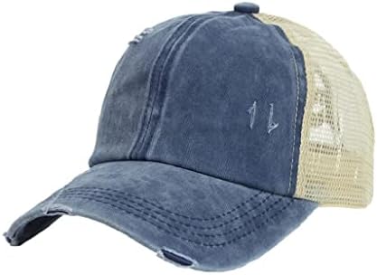 DHTDVD Дамски бейзболна шапка с кон опашка, Регулируем Шапка с кон опашка, Лятна Солнцезащитная шапка, Окото шапка на шофьор на камион (Цвят: A Размер: 1)
