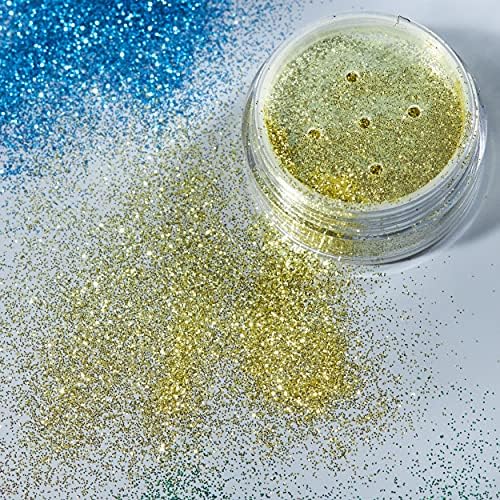 Moon Glitter Fine Glitter Shakers Козметичен блясък за лице, Тяло, нокти, коса и устни - 0,17 грама Златни
