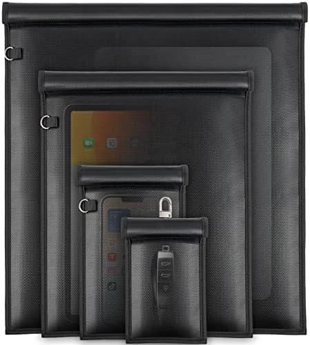 Чанти на Фарадей за автомобилни ключове, телефони, таблети и лаптопи, на 4 опаковки Защитен ключодържател sofiq farazova Cage sofiq farazova, Блокиращите сигнал от ключовете за кол