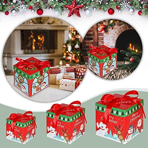 Кутии с оберточными панделки за Коледа, коледни кутии, коледен картон, подаръчни кутии за бонбони, сладкиши, копринени топки