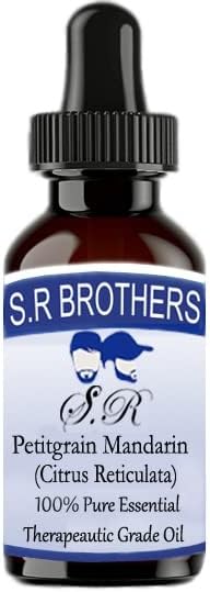 S. R Brothers Петигрен Мандарина (Citrus Reticulata) Чисто и Натурално Етерично масло Терапевтичен клас с Капкомер 50 мл