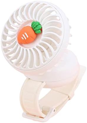 Вентилатор за часа Fenteer Mini Outdoor USB Watch С Трето лице, Прехвърлянето, Електрически Преносим Мини-Ръчно Фен, Бял