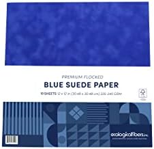 Висококачествена Флокированная Замшевая хартия от екологични влакна, 12 x 12, Синя, Опаковка от 10