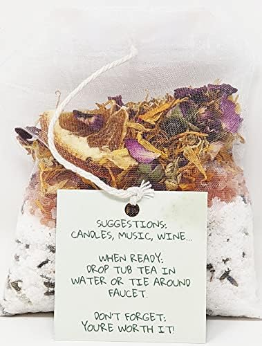 Чай за вана Натурални и Органични цветя със Сол за вана - Билкова напитка ръчен труд за релаксация и облекчаване на мускулите! Успокояваща