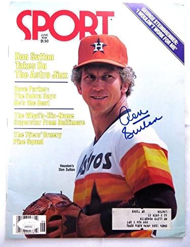 Дон Сътън Подписа списание SPORT с Автограф от 1981 Хюстън Астрос JSA AH04532 - Списания MLB с автограф