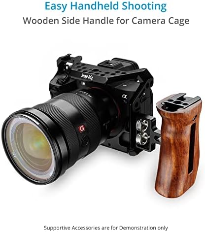 Универсална дървена странична дръжка Proaim SnapRig (определяне на 1/4 -20) за огледално-рефлексни фотоапарати на малкия и среден размер | Регулируема конструкция с удобен и