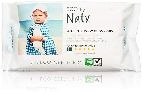 Бебешки кърпички Naty Eco-Sensitive с Алое - Плик отгоре - 56 ct