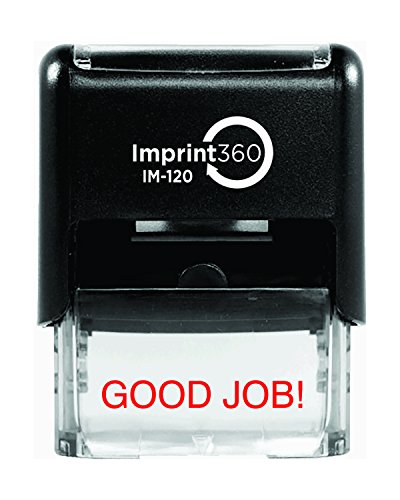 Supply360 AS-IMP1052 - Добра работа!, Самоклеящийся гумен печат търговско качество за тежки условия на работа, с червено мастило, Размер