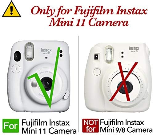 Защитен калъф за фотоапарат Elvam, съвместим с камера за миг печат Fujifilm Mini 11 с Подвижна Регулируема каишка - (Кристално розов)