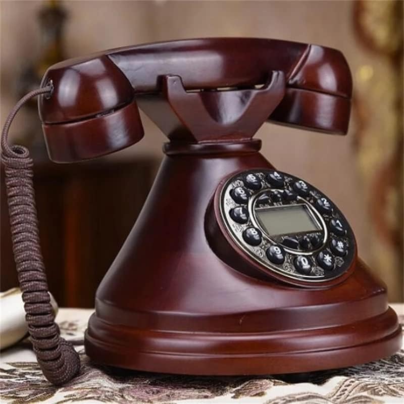 SEASD Антикварен Кабелна Модерен Стационарен телефон От масивно Дърво в Ретро стил, Антични Стационарен телефон/Повторно набиране/ Високоговорител