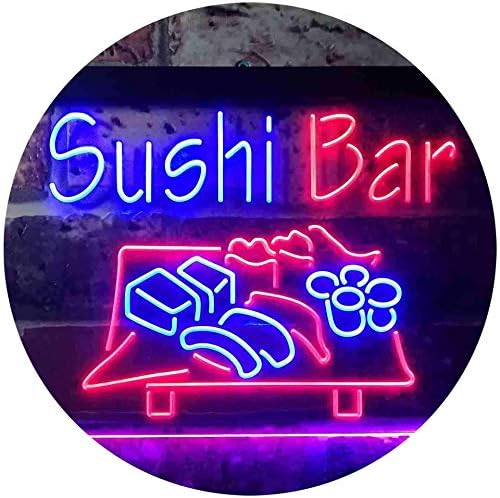 Японски суши-бар ADVPRO Двуцветен led неонова реклама на Сини и червени цветове 24 x 16 st6s64-i3362-br
