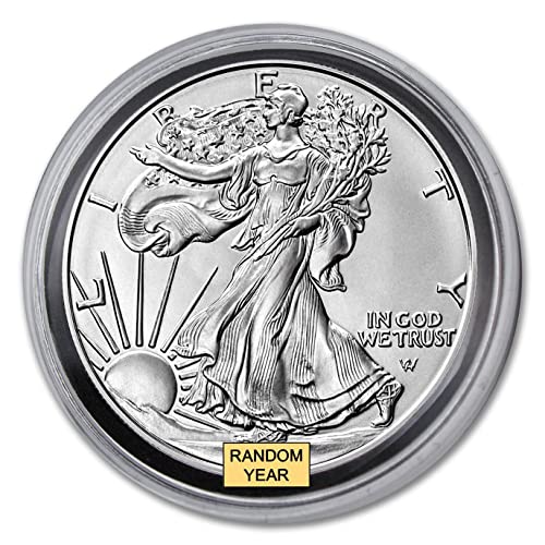 1986 - до Момента (случаен година) Монета American Silver Eagle с тегло 1 унция в кутия за подарък с луксозни led подсветка (Диамант