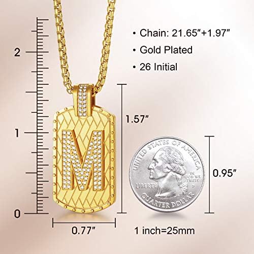 ETEVON Позлатените Първоначалната Огърлица, Златен Медальон с големи Букви от Неръждаема Стомана в стил Хип-Хоп, Златна
