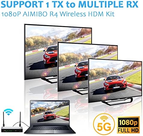 Безжичен предавател и приемник, HDMI-поддръжка на множество RX (1x8), AIMIBO 5.8 G Безжичен HDMI KVM разклонител (656 метра/200