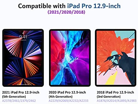 wuwive [1 опаковка] Защитно фолио за екрана на iPad Pro 12,9, закалено стъкло за iPad Pro 12,9 см 2021/2020/2018 (5-ти / 4-ти / от 3-то поколение), която е съвместима с Apple Молив