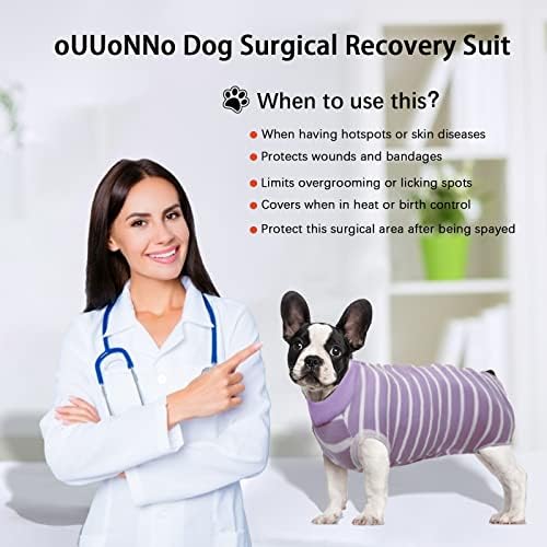 Костюм за възстановяване на oUUoNNo за кучета, Подходящи за хирургично възстановяване на кучета при Рани на корема при жените и Мъжете или Кожни заболявания, като Алте