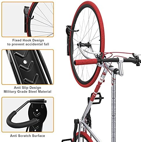 TORACK Велосипедна стойка Гаражно Монтиране на стена, на Система за съхранение на Закачалки за наем, Вертикални Колоездене, Куки за помещения,