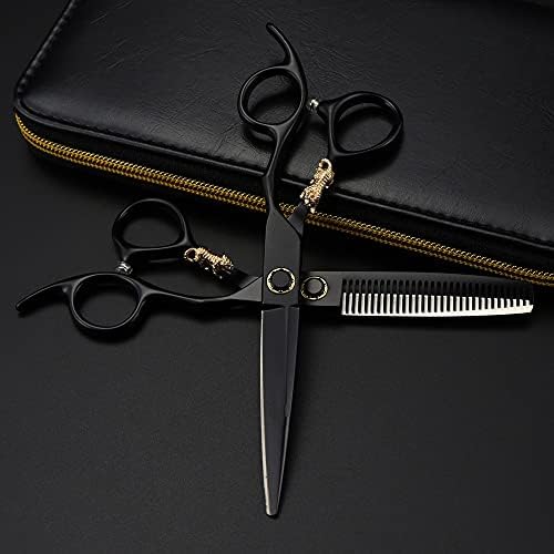 Ножица за подстригване на коса, 6-инчов професионален Японски ножици от стомана 440c със златен тигър дръжка за подстригване