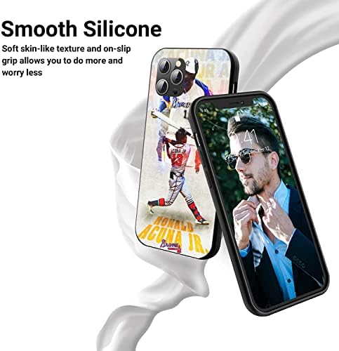 FENYIKEKE, съвместим с калъф iPhone 12 Pro Max, стилен устойчив на удари калъф за телефон със защитата на цялото тяло от мек TPU (Atlanta-Acuna-Jr-1)