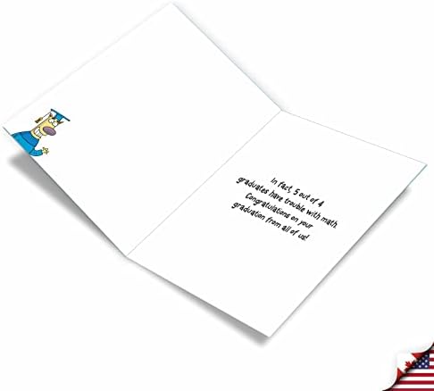 NobleWorks Гигантска Весела Выпускная Хартиена картичка от САЩ с Размер 8.5 x 11 инча с плик (1 опаковка) Голяма Гигантска математиката