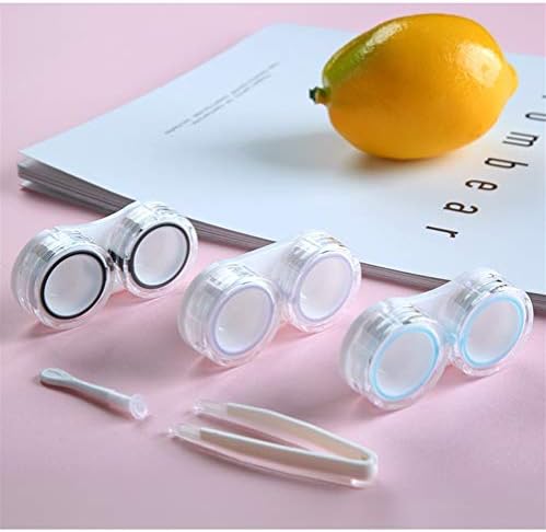 Елегантен калъф за контактни лещи QYER, 3 чифта чанти за очни лещи, Прозрачен Калъф за пътуване за контактни лещи, Практически кутия-компаньон с изтичане пръстен Personali