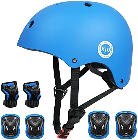 Детски велосипеди шлем XJD, Мультиспортивный комплект защитно облекло за момичета и момчета 3-5-8-14 години с наколенниками и налокотниками,