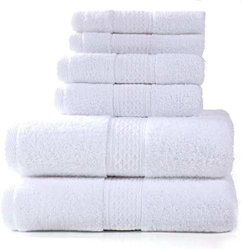 Комплект хавлиени кърпи CZDYUF, 2 Големи Хавлиени кърпи за баня, 2 Кърпи за ръце, 2 Гъба. Меки Памучни Абсорбиращи Кърпи за баня на Хотелиерството