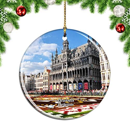 Weekino Белгия Grand Place в Брюксел Коледно Украшение за Коледна Елха Украса Окачен Декор за Събиране на Подаръци За Пътуване
