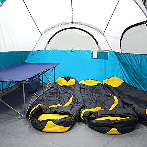 Къмпинг палатки CAMPROS CP Tent за 8 души, 2-Стаен Водоустойчив Семейна палатка с дождевиком отгоре, 5 големи Етажа прозорци,