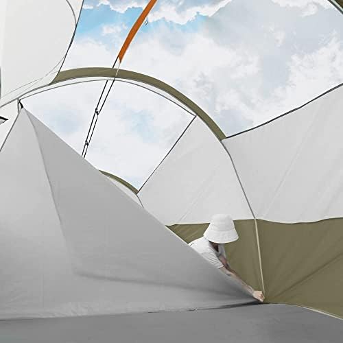Къмпинг палатки CAMPROS CP Tent за 8 души, 2-Стаен Водоустойчив Семейна палатка с дождевиком отгоре, 5 големи Етажа прозорци, Двупластова,